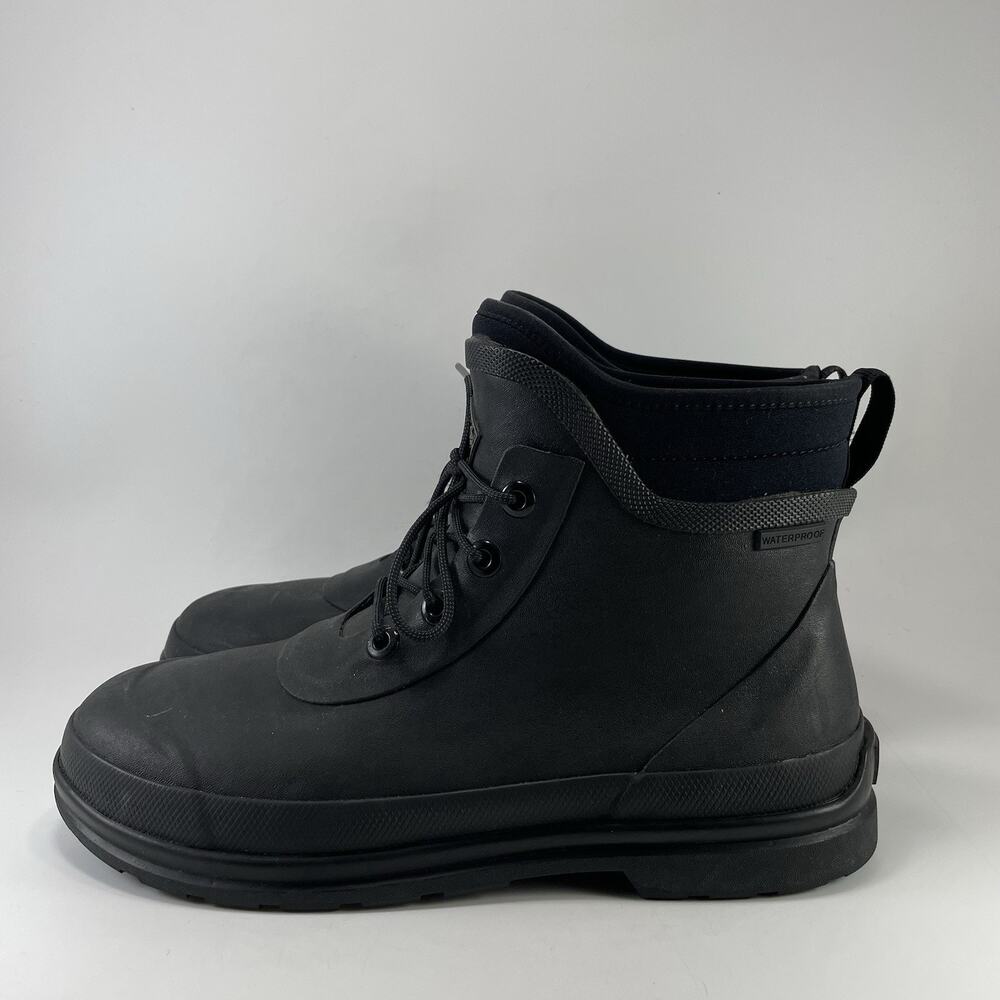 Muck Boots All Cast Lace Up Duck Boot Black Waterproof Neoprene Mens Size 11 - Picture 3 of 13